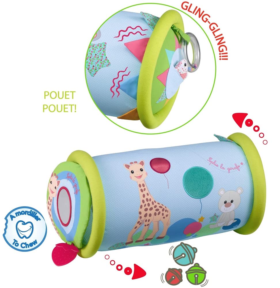 Sophie la Girafe Confezione Nascita Sonaglio Cuore Neonato Dalla Nascita | Palline e 3 medaglioni di cui uno morbido al tatto | biglietto personalizzabile e borsa regalo pronta da donare | idea regalo