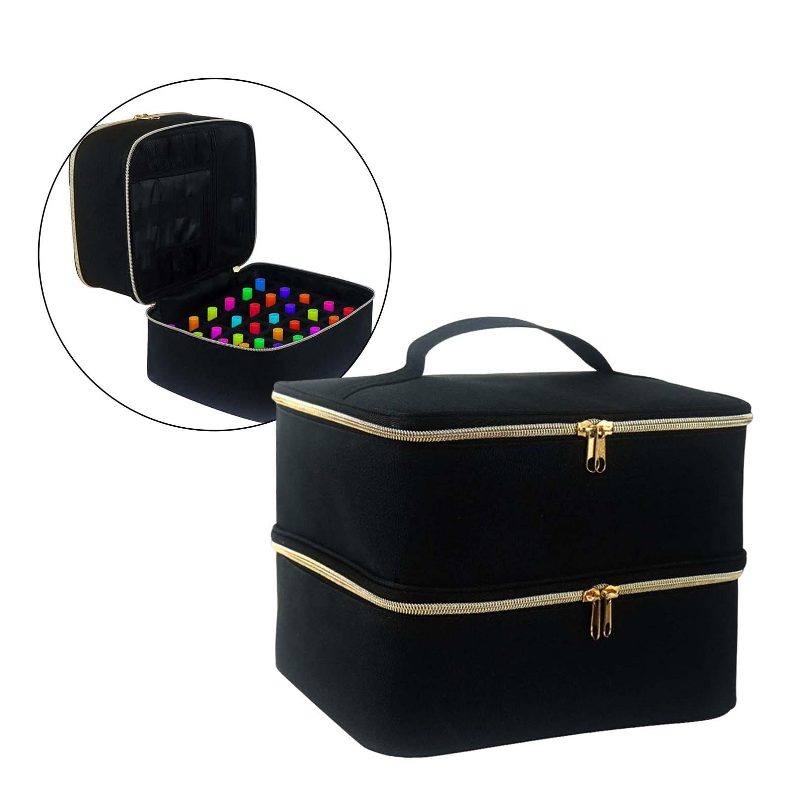 Lakier do paznokci torba na zamek błyskawiczny na lakier do paznokci zestawy manicure dom czarny, 2 zestawy (czarne), 25cmxx20cmx19cm, jako opis