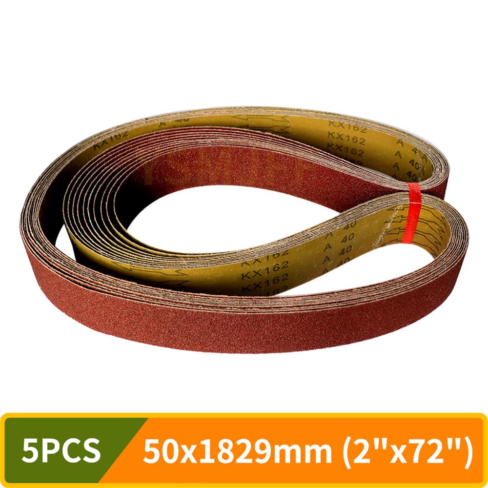 5 szt. 1800x50mm pas ścierny akcesoria szlifierskie 40-1000 gradacja 2"x72" taśma ścierna do drewna miękkiego metalu szlifowanie polerowanie, 5 szt. 120 gradacja