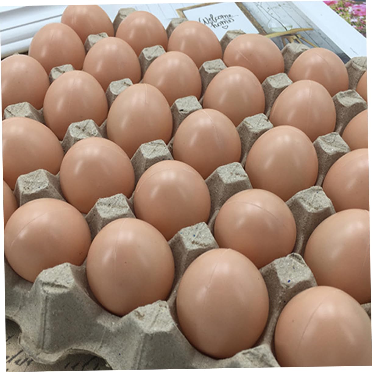 Cabilock 24pcs Blank Fake Eggs for Easter Decoration Realistic Simulation Eggs for Creative Crafts for Use for Home Decor and Spring Celebrations