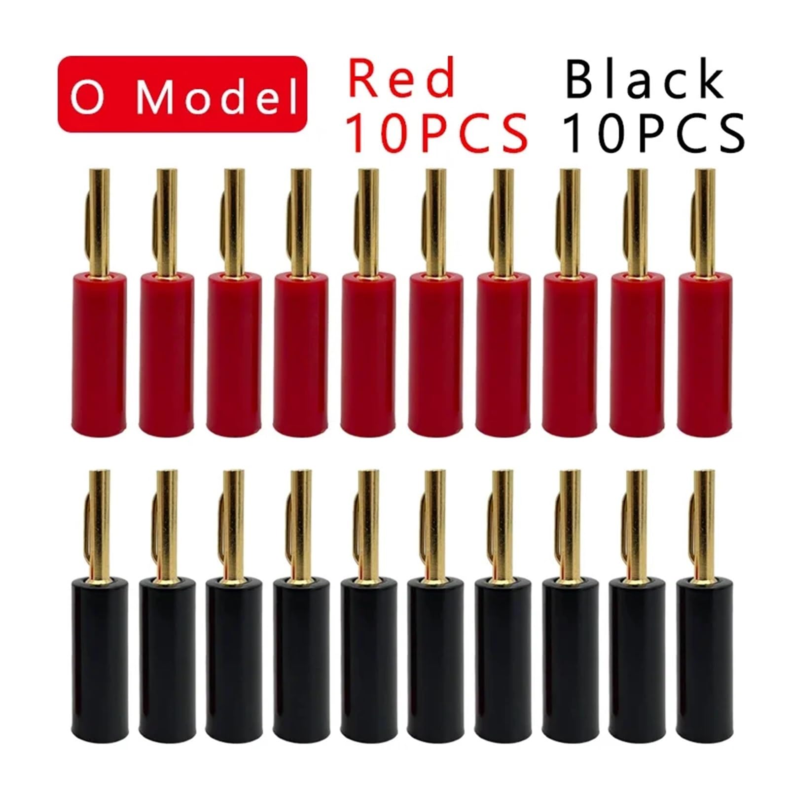 Bouchons Connecteur 4MM plaqué or 24K avec verrouillage à vis for haut-parleur audio Jack 10/20 pièces(Ox20)