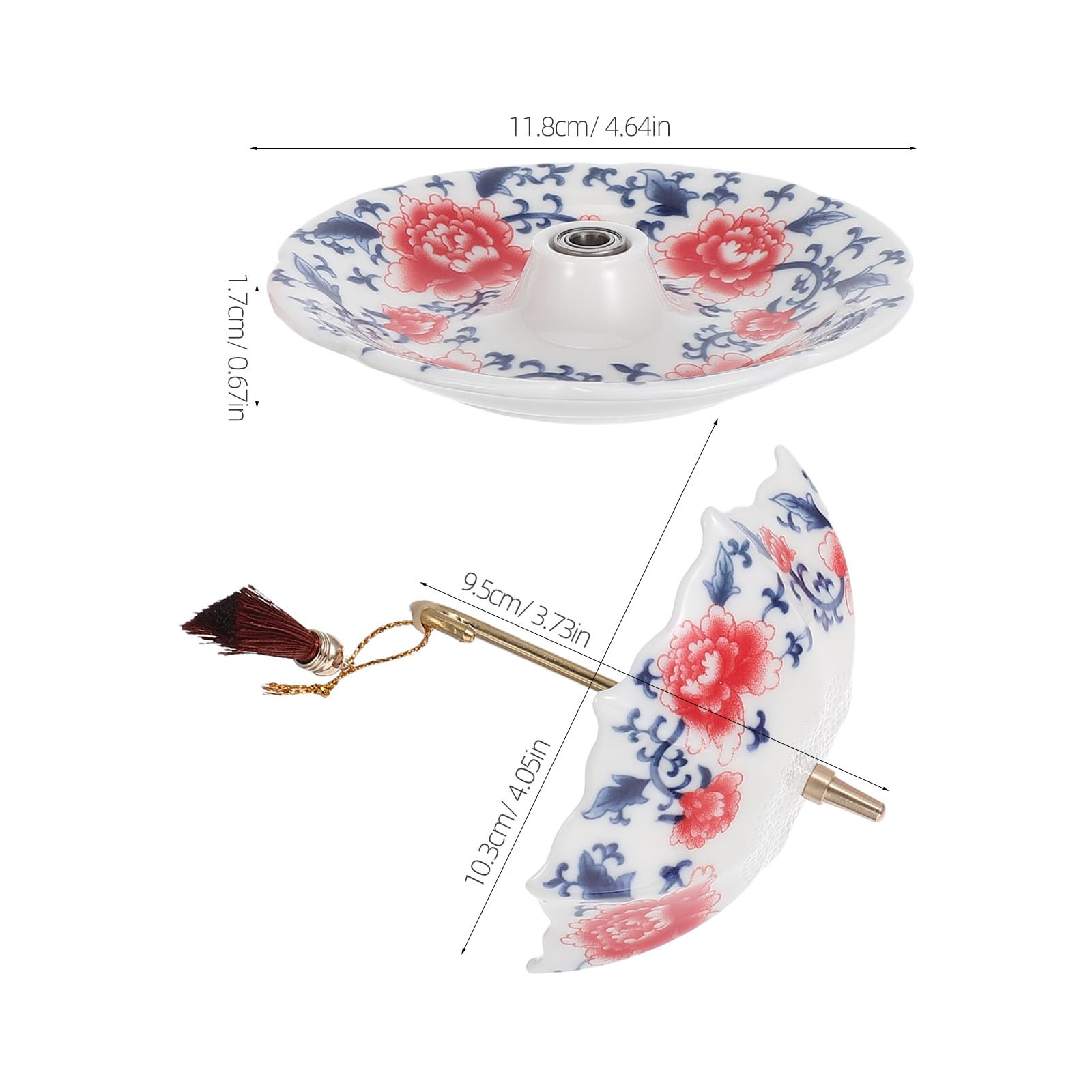 OUNONA 1 juego de colador de té de cerámica con forma de paraguas, filtro azul y blanco con soporte para té de hojas sueltas, accesorio para la ceremonia de beber de Kung Fu chino para el hogar, la