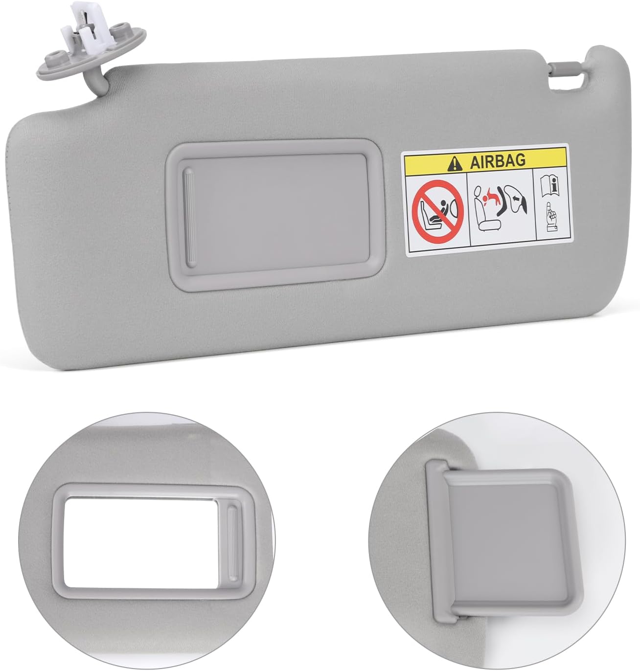 Driver Side Sun Visor Compatible with Lexus GX460 (2010-2023), OEM Replacement 74320-60D22-A0, Left Front Sun Shade with Vanity Mirror, Gray