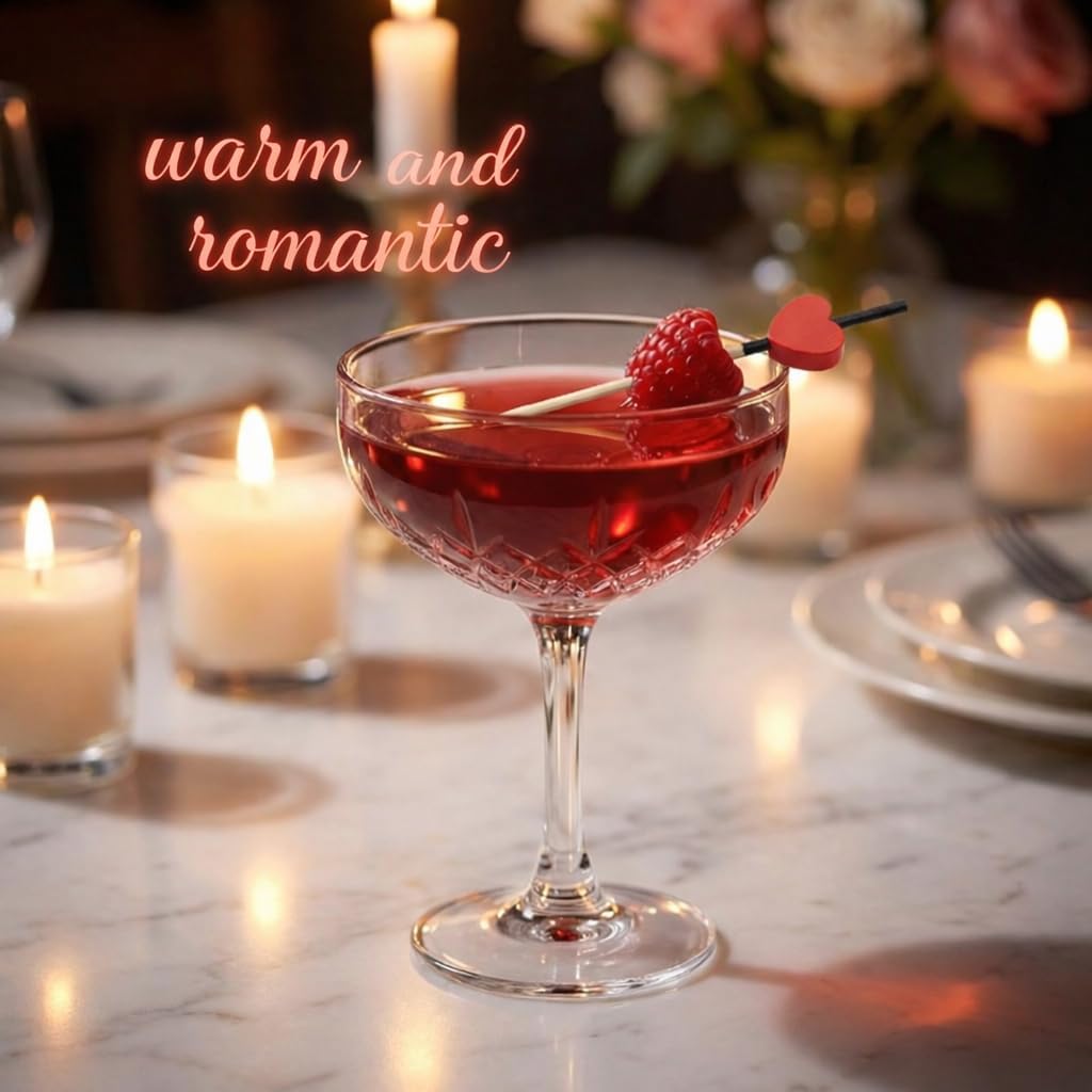 100pcs Red Heart Bamboo Cocktail Picks,4.7 Inch Valentine's Party Wedding Decoration Toothpicks for Appetizers,Fruit,Drinks,Dessert,Cocktail Garnish