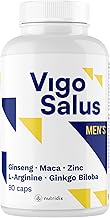 Vigosalus Men's Supplement - Maca + Ginkgo Biloba + Tribulus Terrestris + L-Arginine + Ginseng + Zinc + Selenium - 90 Capsules