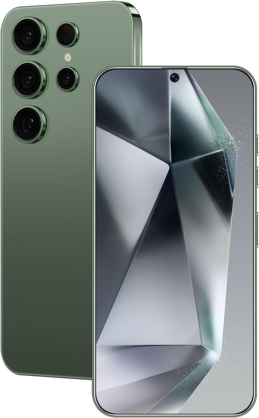 U24 Ultra Unlocked Phone 8GB+256GB Android Cell Phone 7 inch HD Screen Mobile Phone 50MP+24MP Camera 6800 mAh Extra Large Battery 5G Dual SIM (Titanium Green)