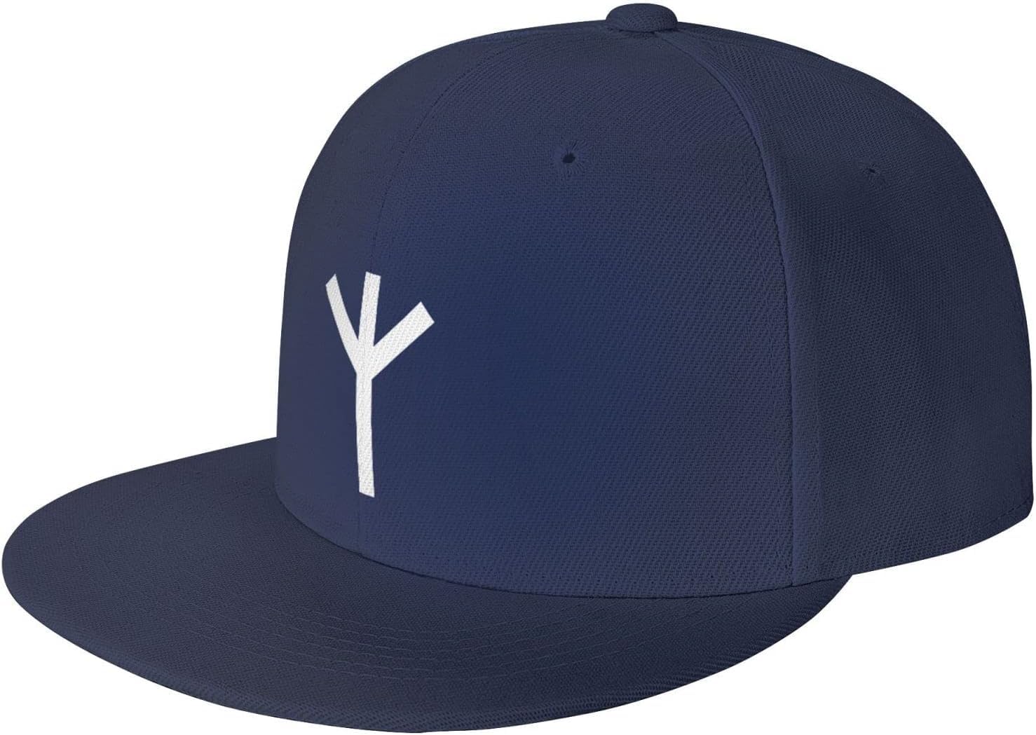 Algiz Rune Baseball Cap for Men Or Women Flat Brim Hat Adjustable Black