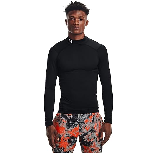 Under Armour mens ColdGear Armour Compression Mock , Black (001)/White , X-Large