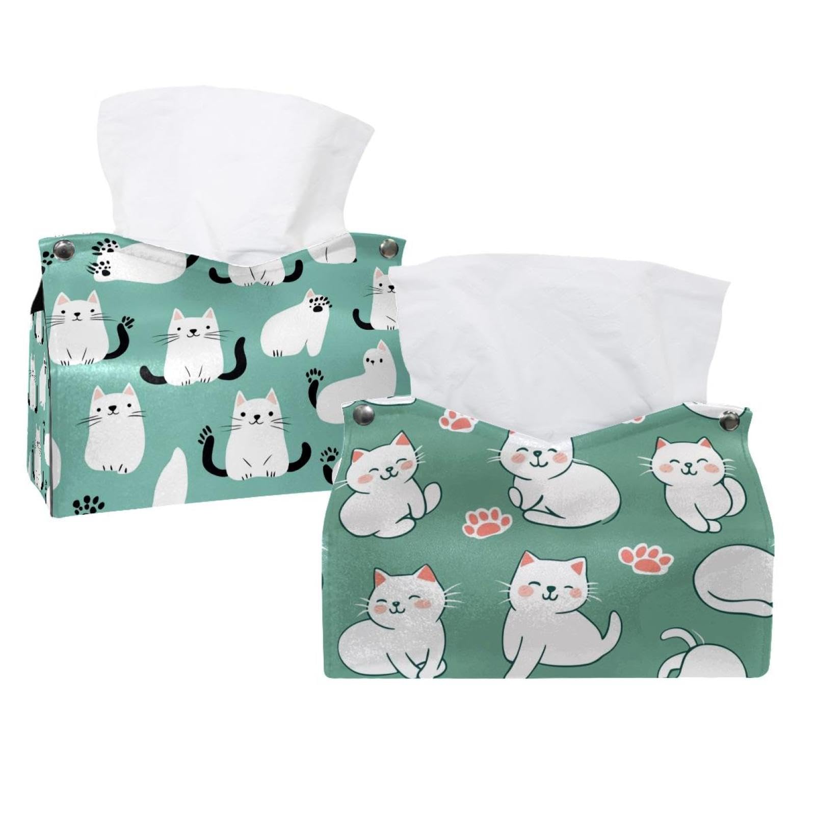 Boîte à mouchoirs chat blanc pour cacher les emballages moches