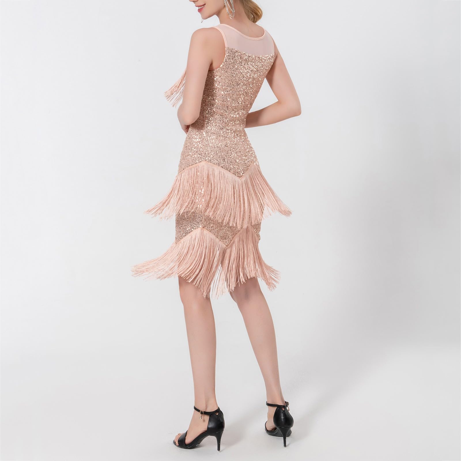 Tenue De Patinage Artistique Robe Charleston Pole Dance Vetement Anniversaire Justaucorps Elegant Latine Padme Costume Déguisement Disco Deguisement Chic