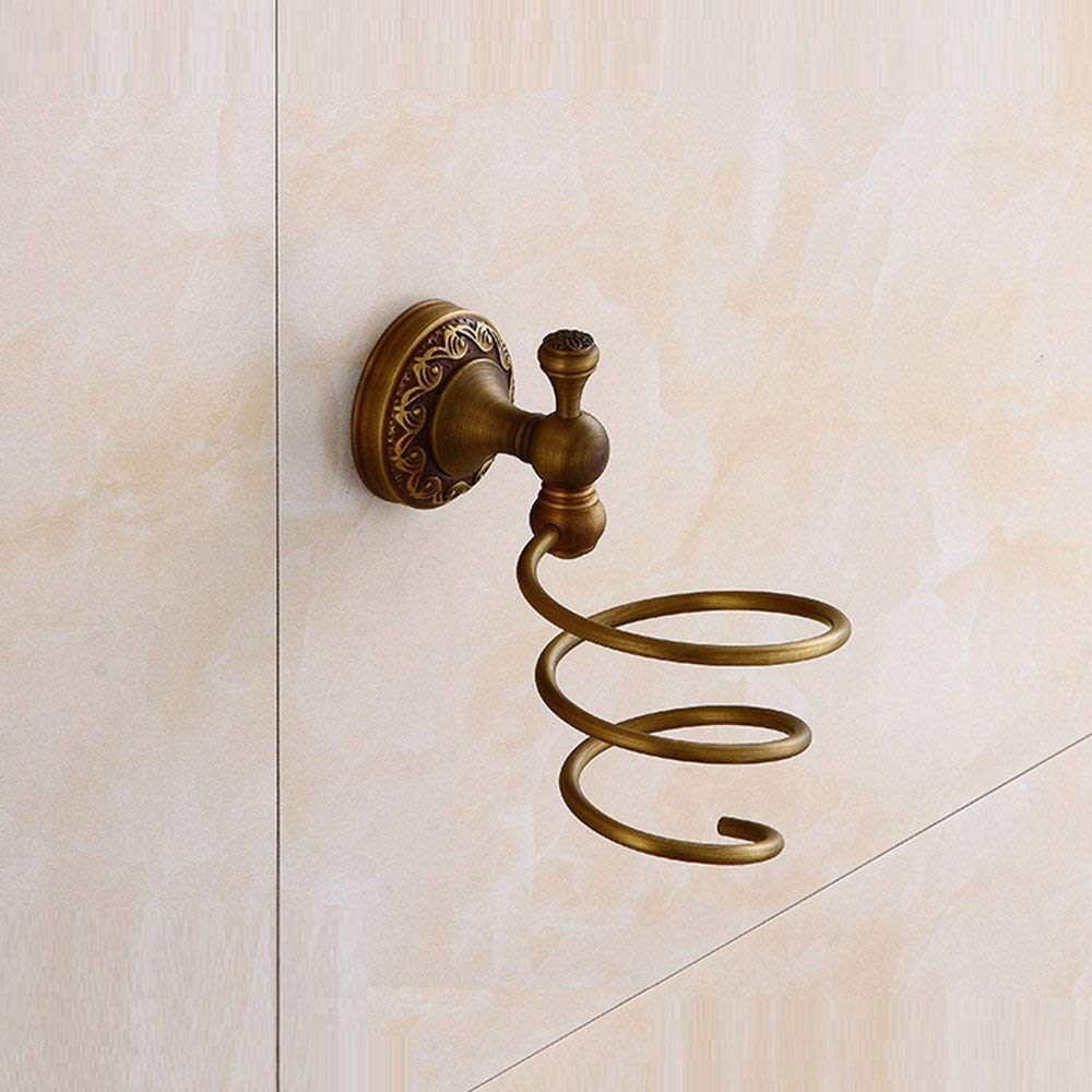 GZZ Support Mural de Luxe de sèche-Cheveux à la Maison de Salon de Coiffure, Stockage de sèche-Cheveux de Bronze, Pendentif décoratif de matériel de Salle de Bains à la Maison