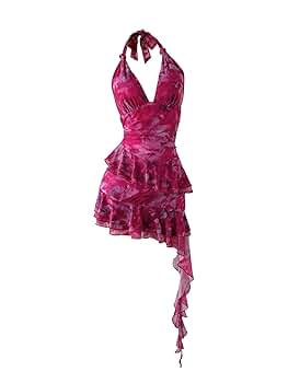 Amazon.com: Verdusa Mesh Dress for Women Y2k Floral Backless