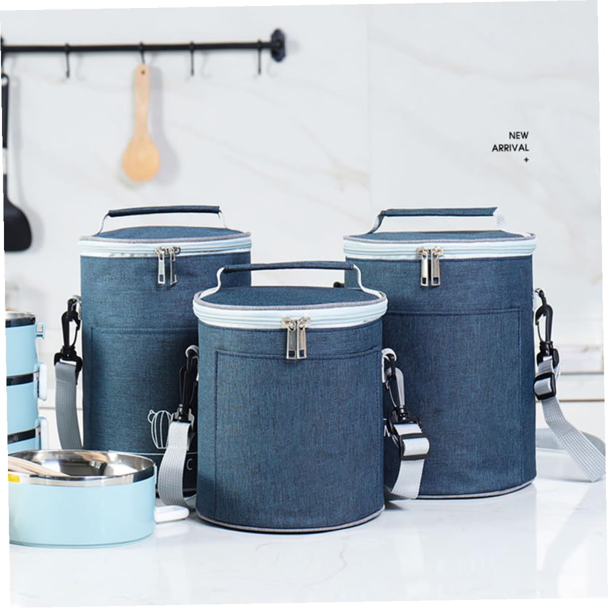 TOYANDONA Isoliertasche für Lebensmittel aus Oxford Stoff Kompakt und Tragbar Thermotasche für Outdoor Lunch und Takeout Praktische Lunch Tasche mit Aluminiumfolie