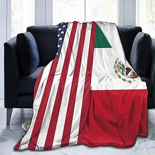 HGGZJUA Mantas Bandera De Estados Unidos México Manta De Lana Suave Y Mullida Sofá Cama Manta De Felpa Sofá/Silla/Cama con Manta De Franela De Microfibra Ligero Cálido Cómodo Y Duradero-60X50 Inch
