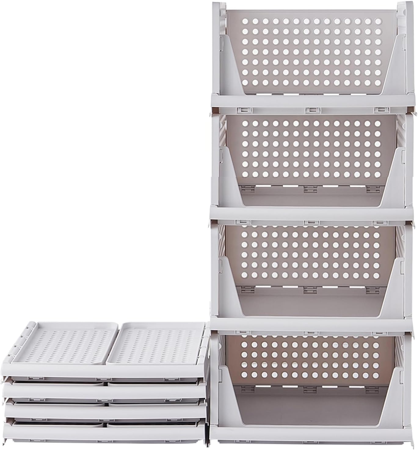 Organisateur RMAN - Tiroirs Empilables 43x33x72 cm, Design Compact, Blanc