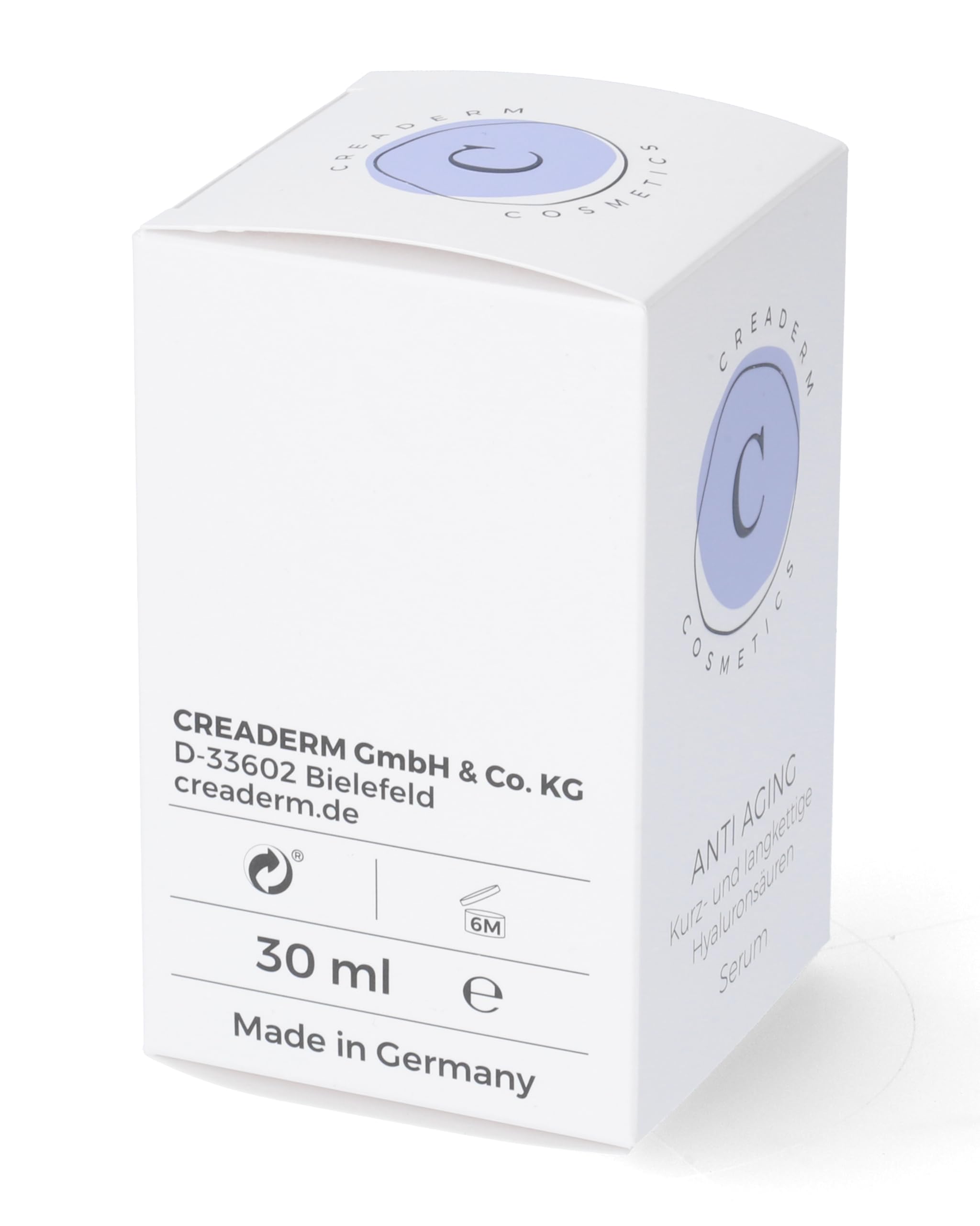 Hyaluron Serum konzetriert, feuchtigkeitsspendend bei trockener Haut, Spannkraft und Elastizität durch kurz- und langkettige Hyaluronsäuren, Anti Aging Anti Falten, straffend,30 ml