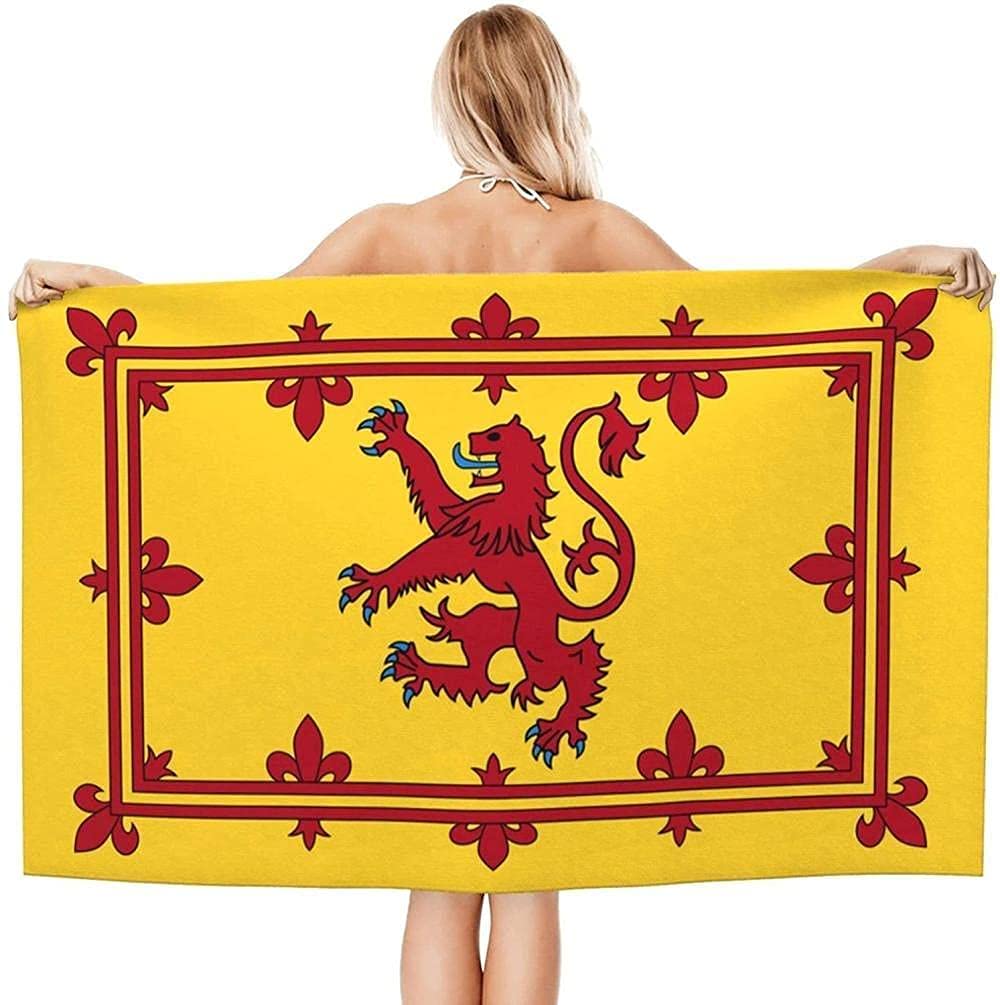 RUiillg Refreshing and breathable microfiber quick-drying beach towel/bathroom towel suitable for travel vacation,Scotland Rampant Lion Flag 32x52in Personality