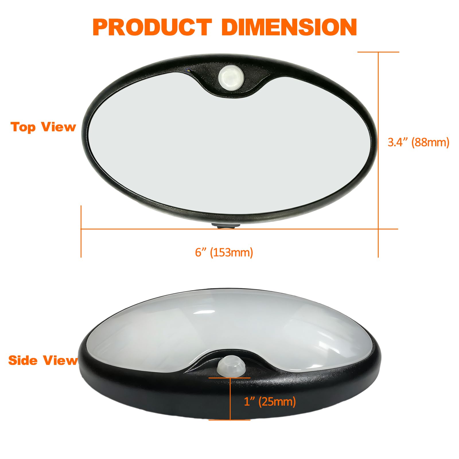 CGEAMDY Led-koepellamp voor binnen, 12 V, led-koepellamp, voor auto, interieur, met helderheidsinstelling en aan/uit-schakelaar, boot