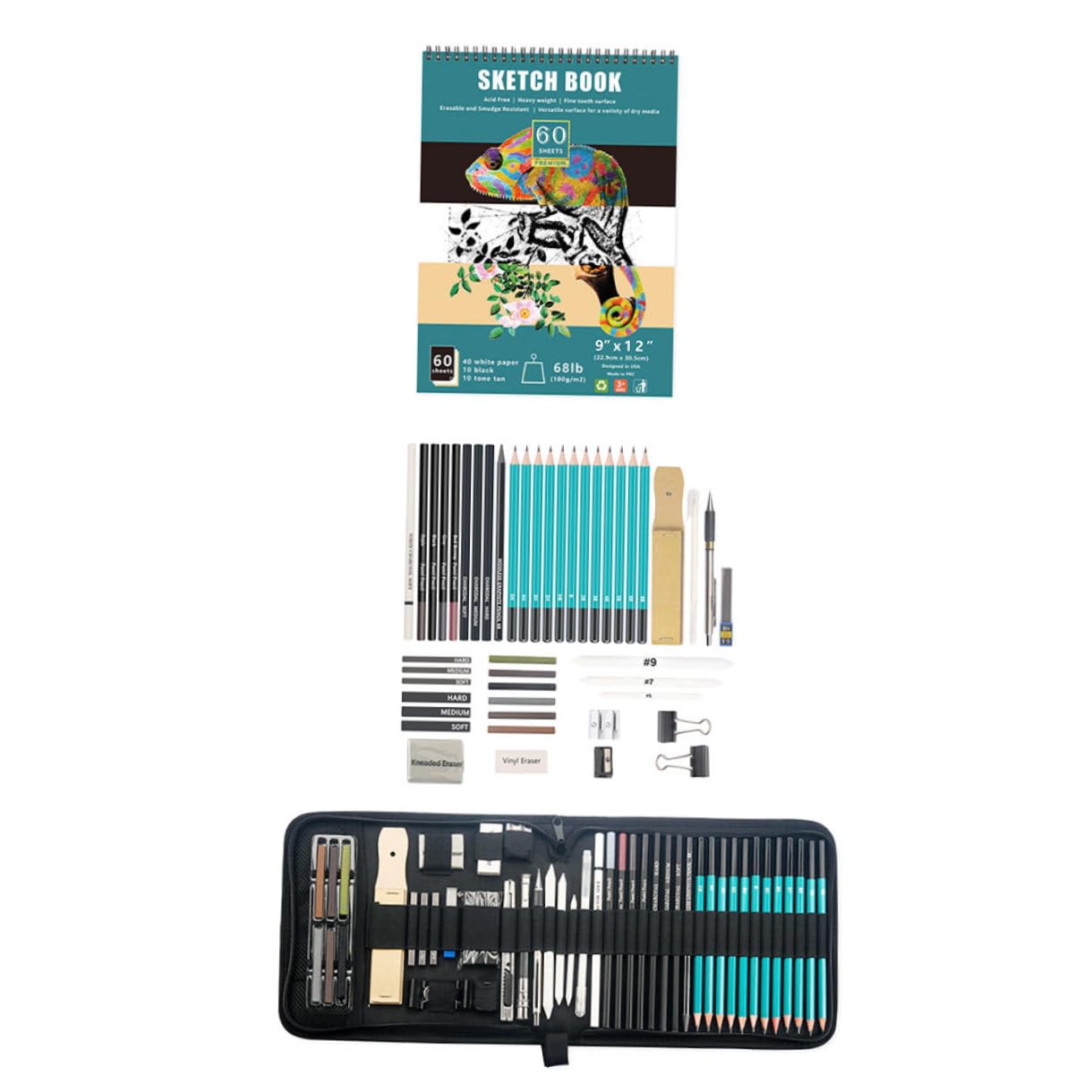 DOITOOL Kit de Crayons à Dessin pour Adolescents, 50 Pièces, pour Esquisse