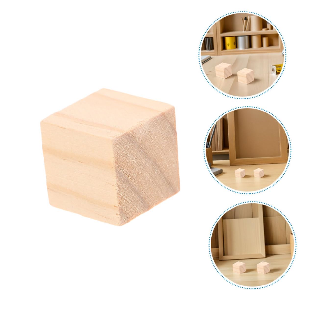20 Stück Holzklötze Naturbelassene Quadratische Bauklötze Bausteine Montessori Stapelspielzeug Kreative DIY Holz Würfel für Vorschule und Bastelprojekte