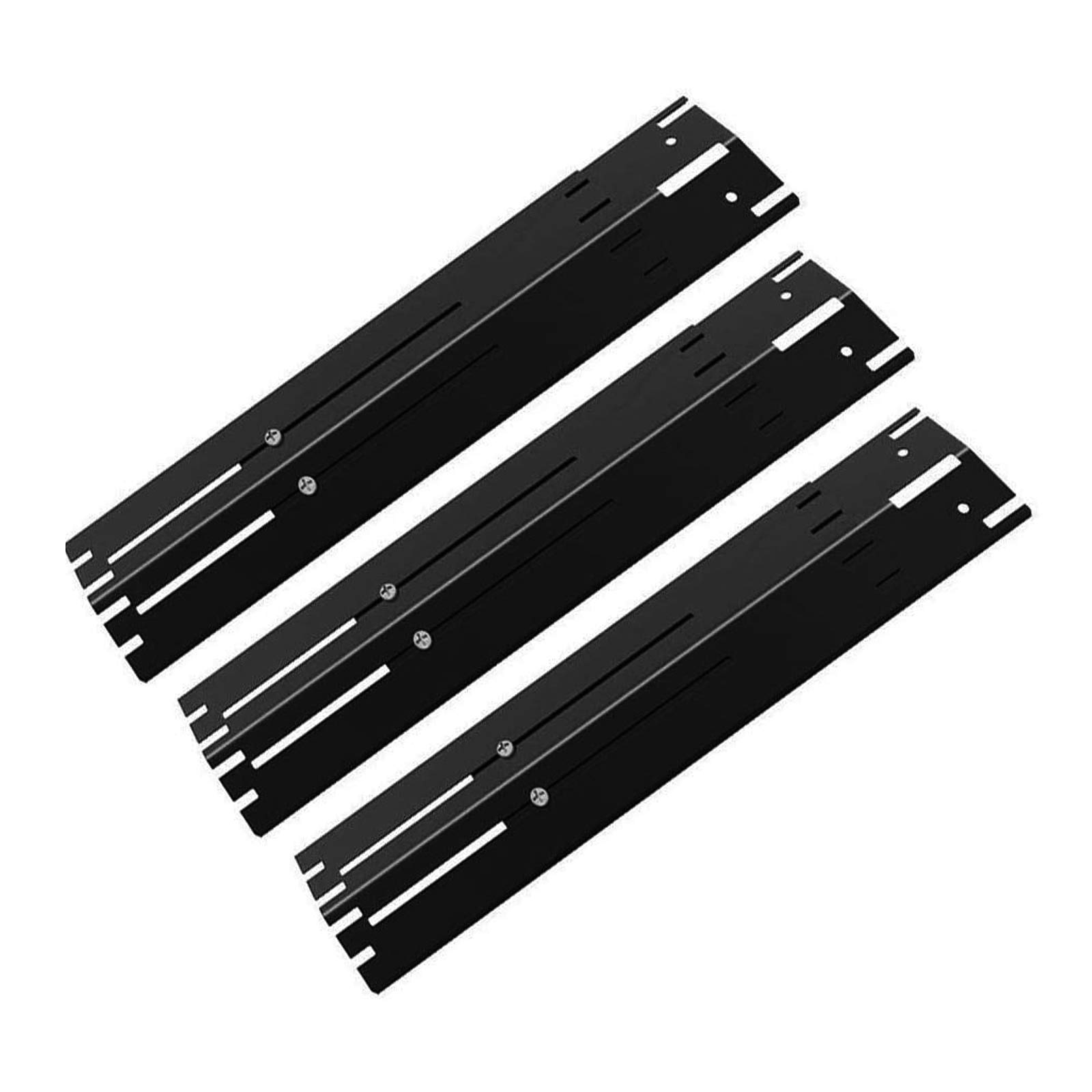 WELL GRILL 3-Pack Universal Adjustable Porcelain Steel Heat Plate Shield, Heat Tent, Flavorizer Bar, Burner Cover, Flame Tamer for Gas Grill, Extends from 30.5CM to 53.3CM L