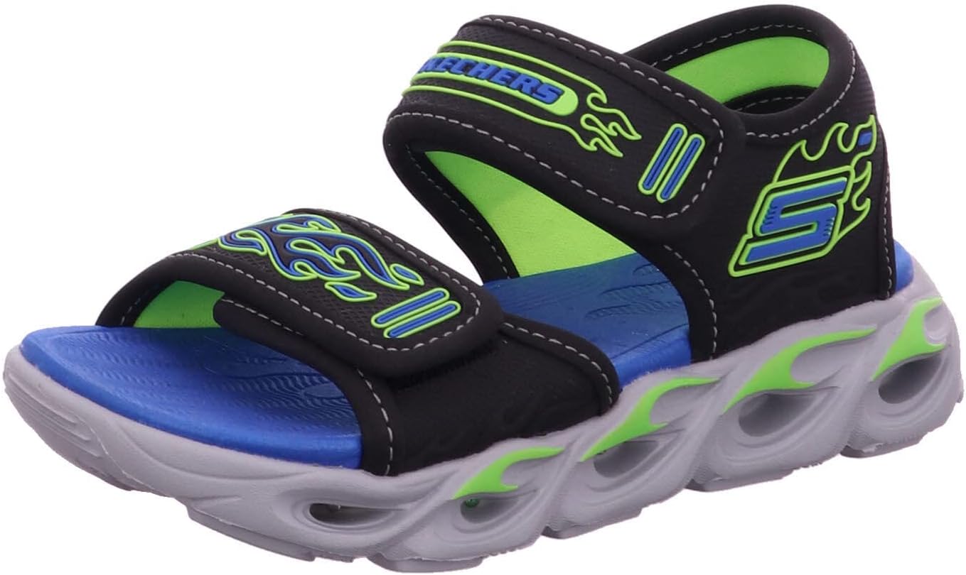 Skechers Kids Boy's Thermo-Splash Sneaker Water Shoe, Black/Blue/Lime, 1 Little Kid