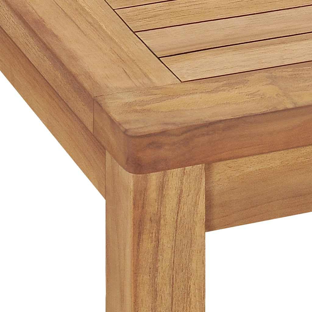 Tavolo da giardino rettangolare in legno di teak, 140 x 80 x 77 cm, in legno massiccio, per terrazza e giardino, robusto tavolo in legno con superficie liscia e vernice a base d'acqua