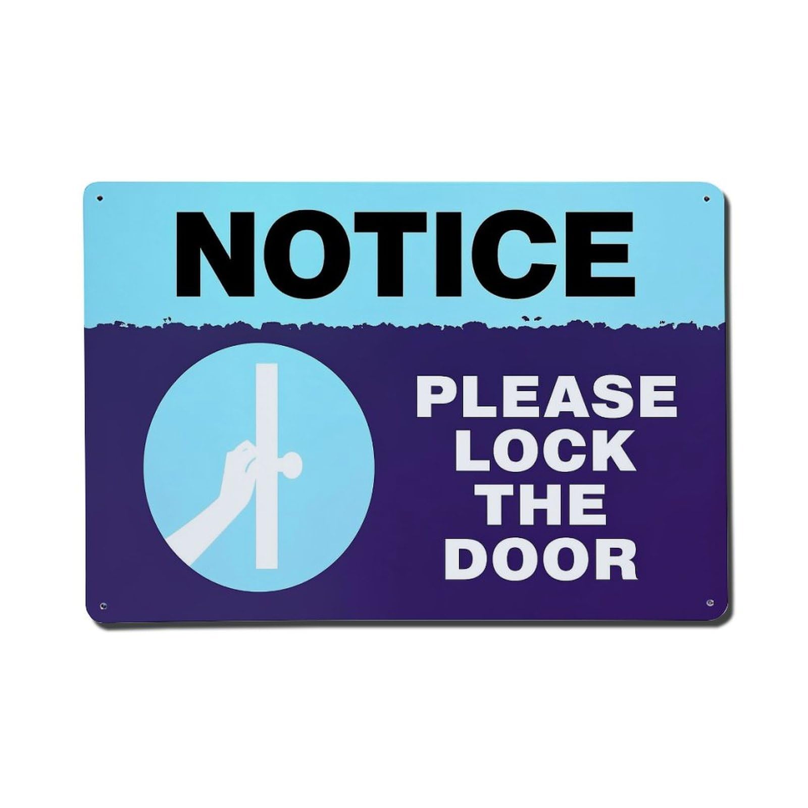 Nestemfo Vintage Notice Please Lock The Door Tin Sign Metal Sign, Living Room,Bar, Home, Bedroom Wall Decor,Retro Metal Poster 8X12 Inches