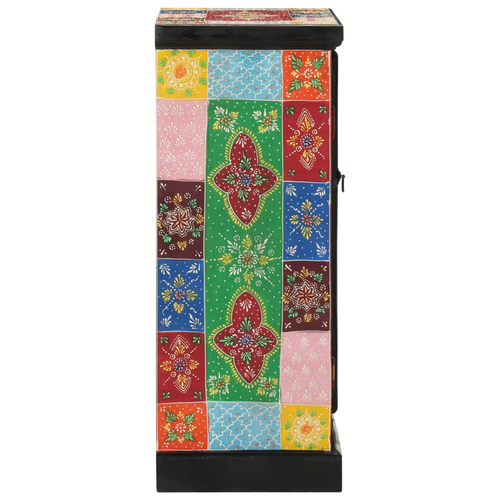 Gecheer Aparador, vintage, pintado a mano con puertas, 53 x 30 x 75 cm, madera maciza mango R117
