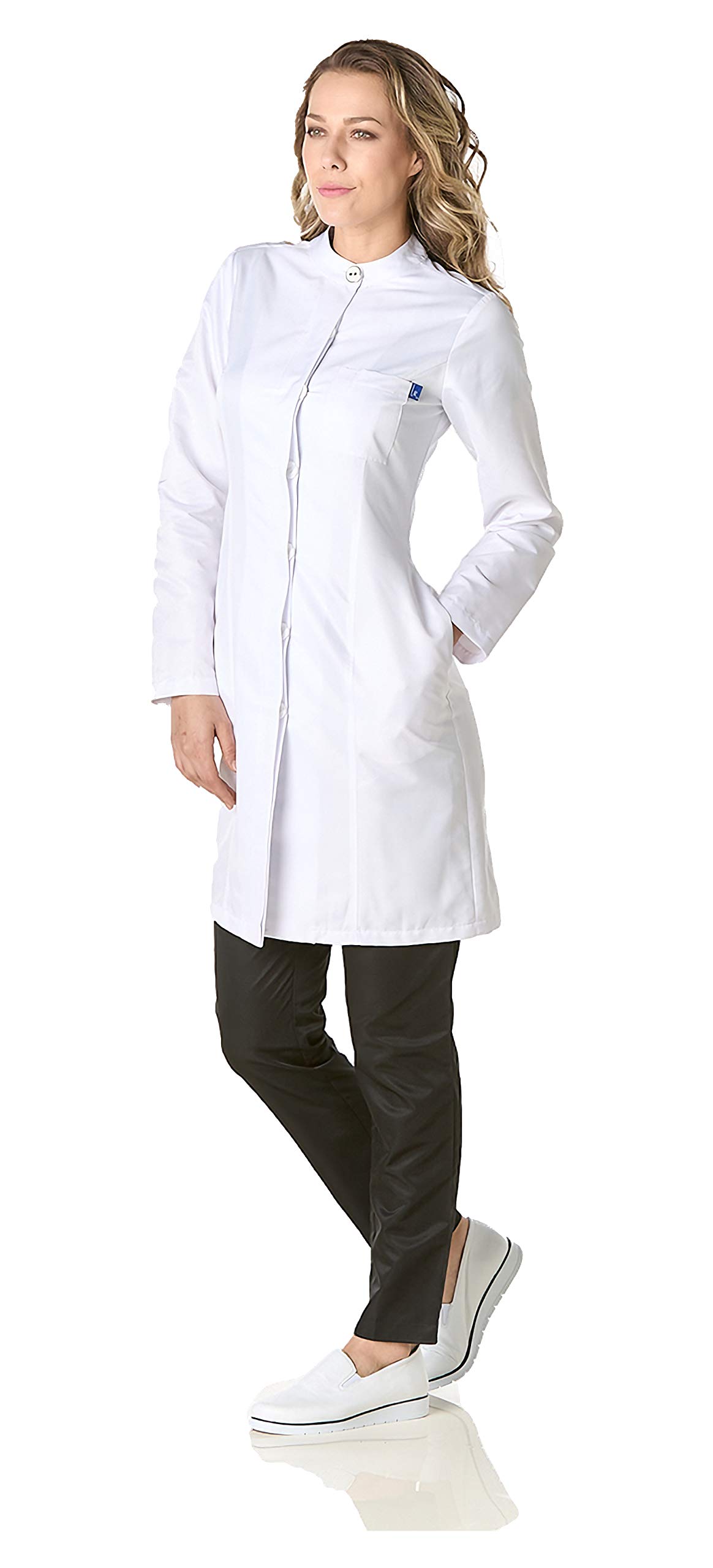 GALLANTDALE Bata Sanitaria Mujer Luxemburgo | Bata Médica Antifluidos Esterilizable con Cuello Mao
