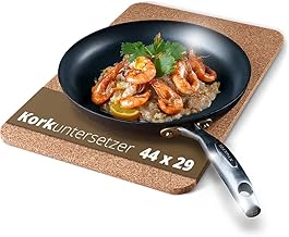 Tuuters Rectangular Cork Coaster, 440 x 290 mm, Heat-Resistant Mat for Laptop, Trivet for Large Pots Pans - 12 mm Thick Cork Board