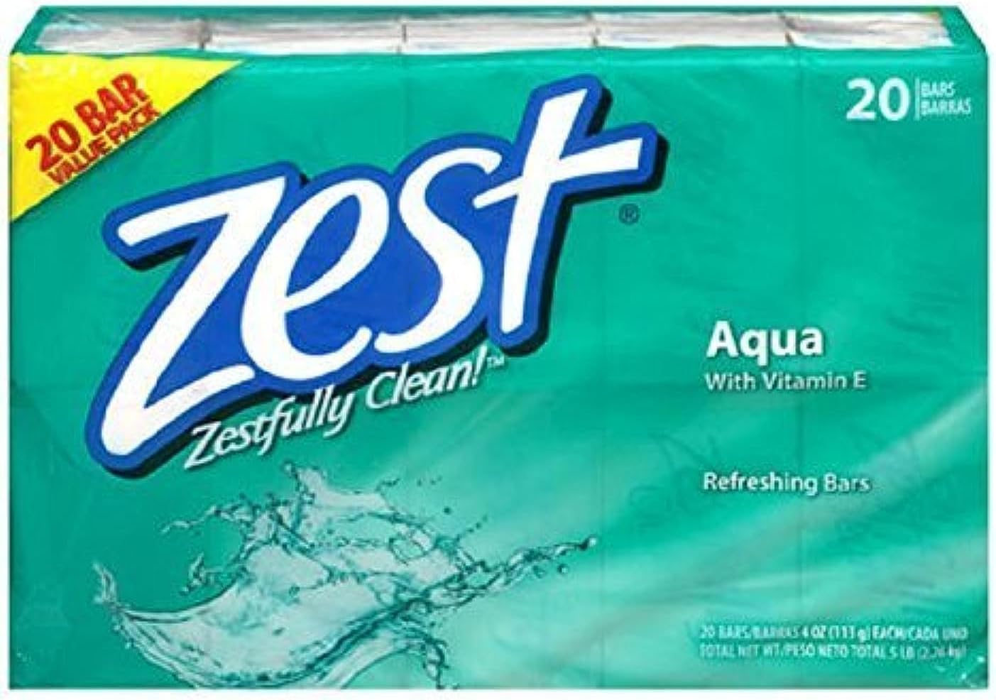 Zest Bar Soap Aqua 4oz Bar Soaps - 20 Bars