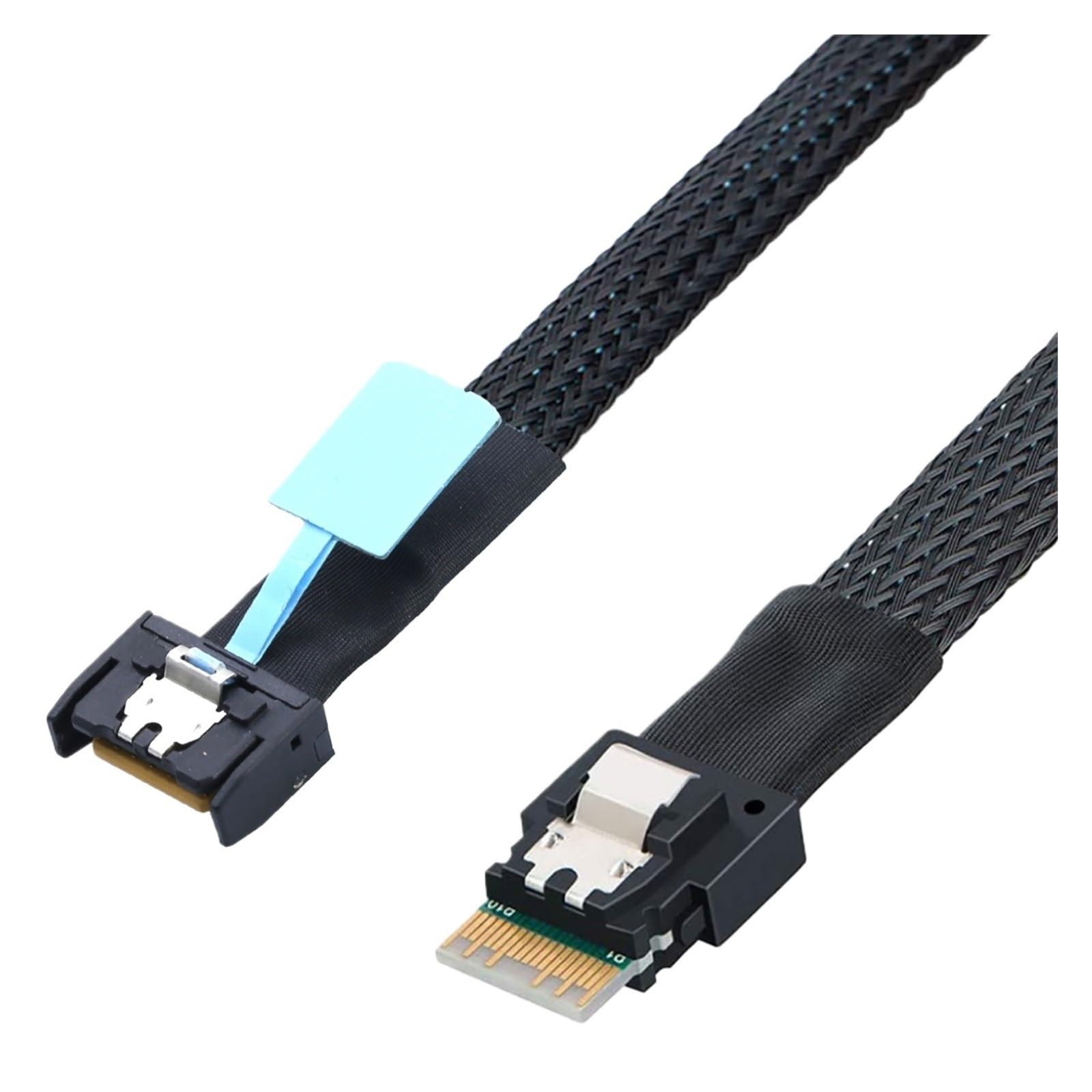 ZHANGLH Câble de disque dur interne PCIE Slimline mi ni S*A*S MCIO 38P vers Slimline SFF-8654 4i 0,5 m