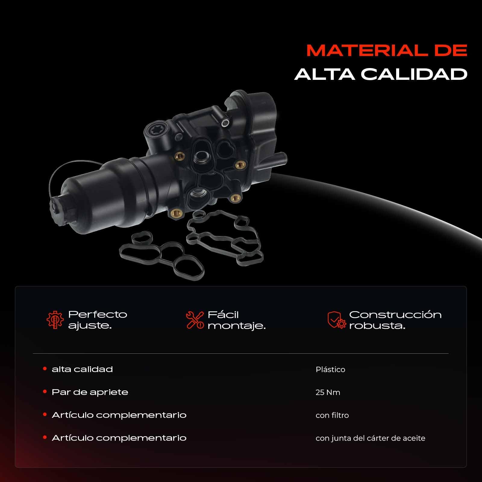 Frankberg Carcasa del filtro de aceite 06D115397J | Compatible con: Golf V 1K1, Altea XL 5P5 5P8, E.O.S 1F7 1F8, León 1P1, A3 8P1, O.c.t.a.v.i.a II 1Z3, P.a.s.s.a.t 3C2