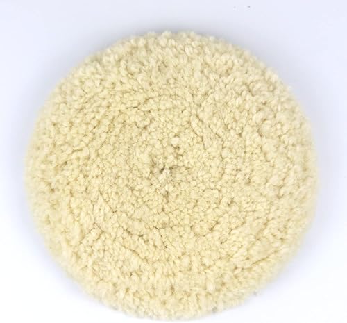Woolous Almohadillas de pulido y pulido 100%  Almohadilla de pulido de lana de 8 pulgadas de una sola cara y rueda de pulido para armarios de