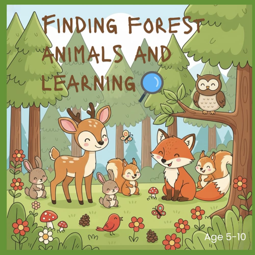 Finding forest animals and learning: A Look-and-Find Activity Book with Cute Forest Animals and Fun Facts for Kids