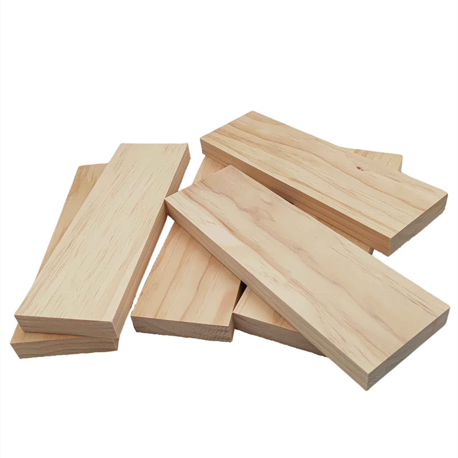 6PCS Unfinished Wood Blocks for Craft 25x8x2cm Rectangle Wood Boards Blank Whittling Wooden Blocks for Carving,Painting & Burning