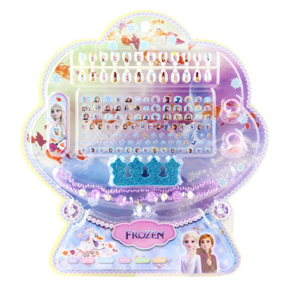 120Pcs Children Acrylic Fake Nails Press on Pre-glue Full Cover Glitter Color Rainbow Unicorn Mermaid Kids Stick On False Nail Art Kits Set Girls Birthday Gift (Set01)