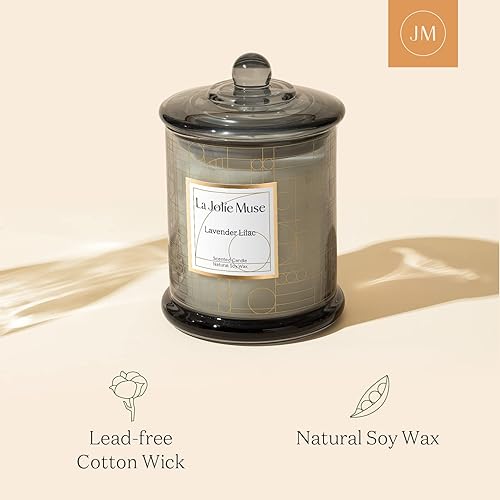Miniatura 3 de LA Jolie Muse Vela de lavanda, velas perfumadas de lavanda lila, velas de lujo de regalo con caja de regalo, vela relajante de aromaterapia, regalos