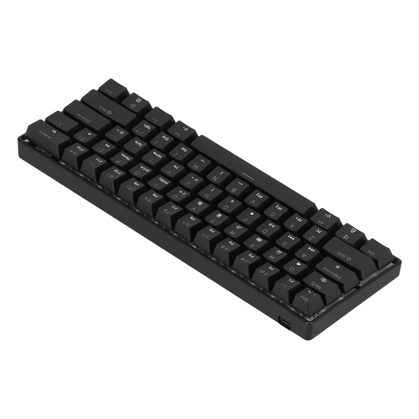 Tastiera Meccanica Mini Tastiera da Gioco RGB N-Key Rollover 61 Tasti per Computer, Design Ergonomico Ad Altezza Mobile, Plug and Play, per Appassionati di Giochi per PC