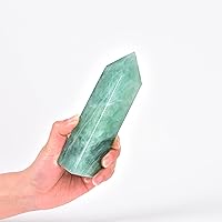 Vista 57 de JIC Gem Extra Large Rare Dendritic Jade Crystal Tower Natural Quartz Crystal Tower Point Wand Large Crystals and Stone Energy Crystal Wand Home