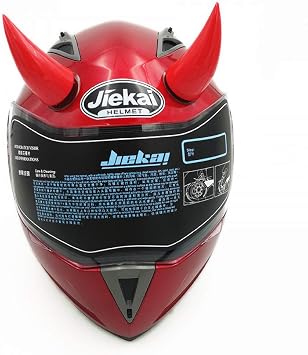 LOLIVEVE Casco De La Motocicleta Cuernos del Diablo Cascos De Cuerno De  Demonio Volteo Invierno Doble Invierno : Amazon.es: Deportes y aire libre