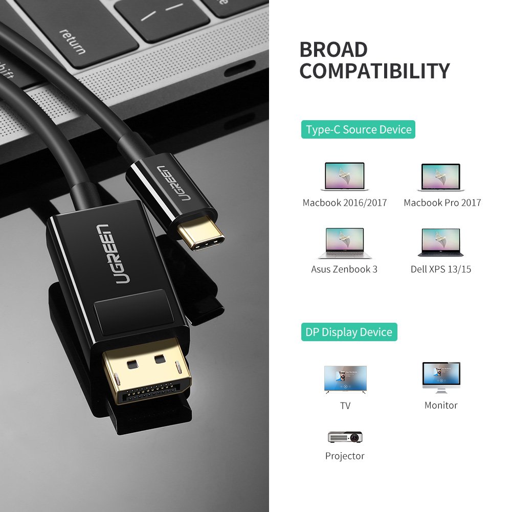 UGREEN USB C to Displayport Cable 6FT 