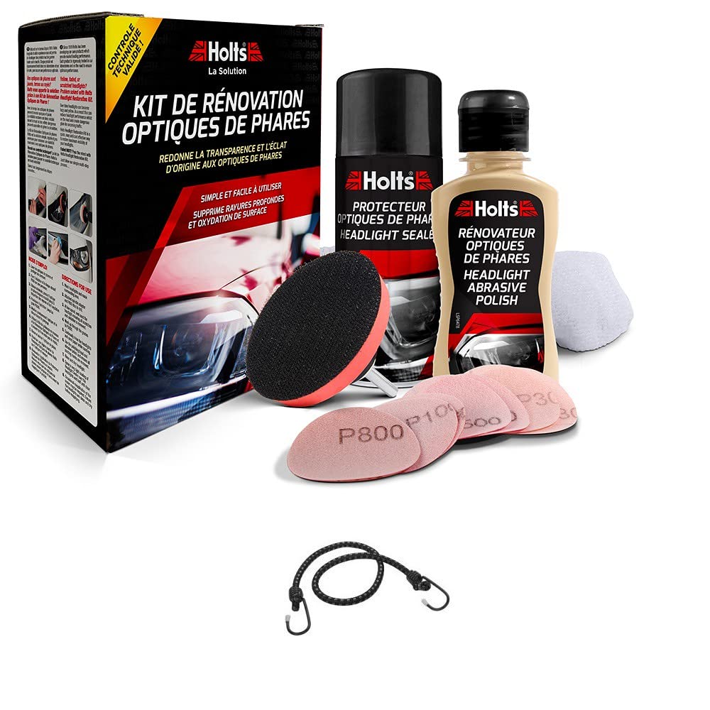 COMPATIBILE CON ABARTH KIT RINNOVA FANALI RIPRISTINA LA TRASPARENZA ORIGINALE DELL'OTTICA DEI FARI INGIALLITI, OPACHI E GRAFFIATI RIMUOVE GRAFFI PROFONDI E OSSIDAZIONI