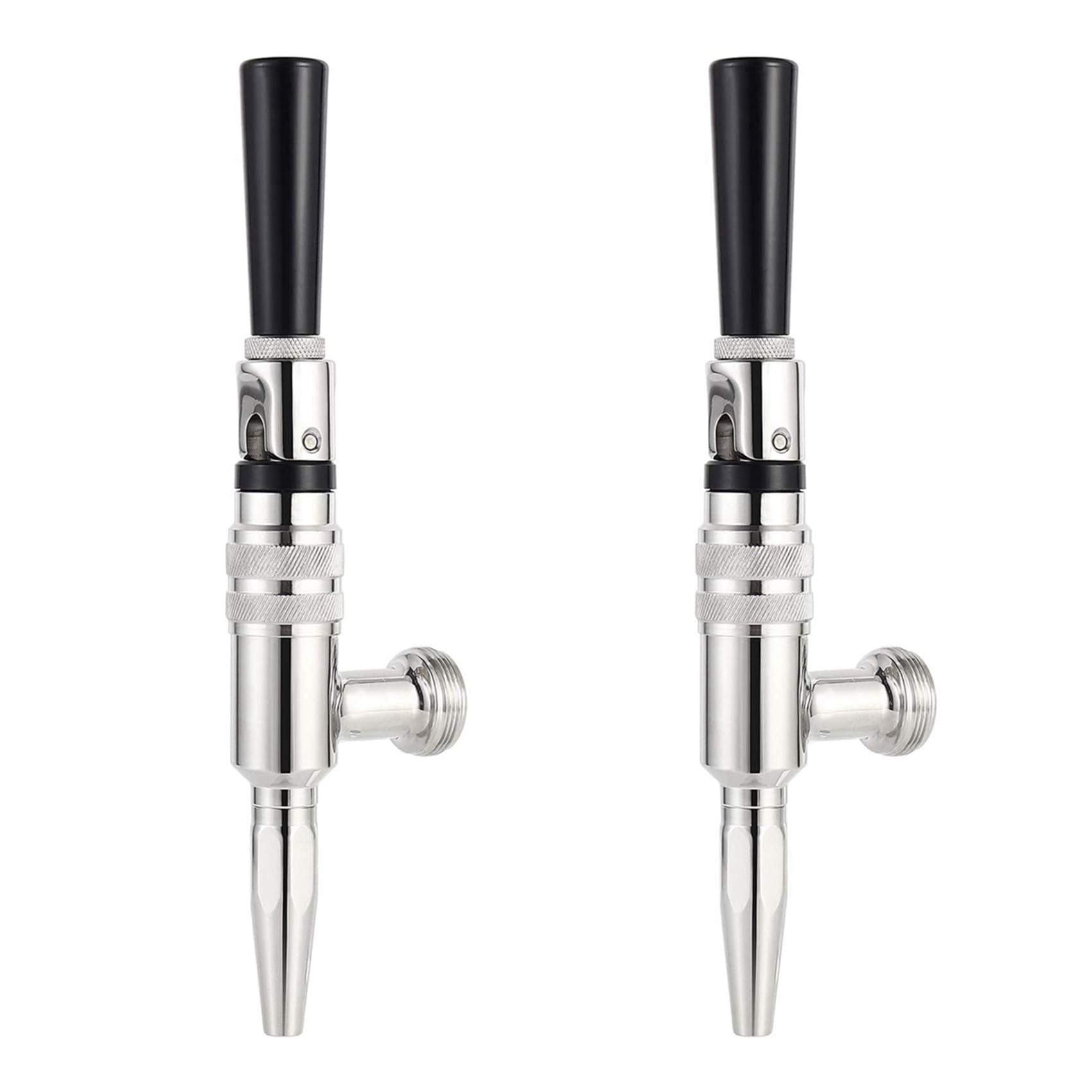 Hndhbfgrt 2X Stout Beer Coffee Faucet Stainless Steel Nitrogen Keg Draft Faucet, Homebrew Cold Brew Kegerator Beer Tower Tap