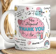 DAYS Personalised Favorite Teacher's Name Teacher Appreciation and Gratitude Mug 'Thank You for' Positive Gift for Teacher for Lovely Messages Gift for Teacher's Helping Me to Grow