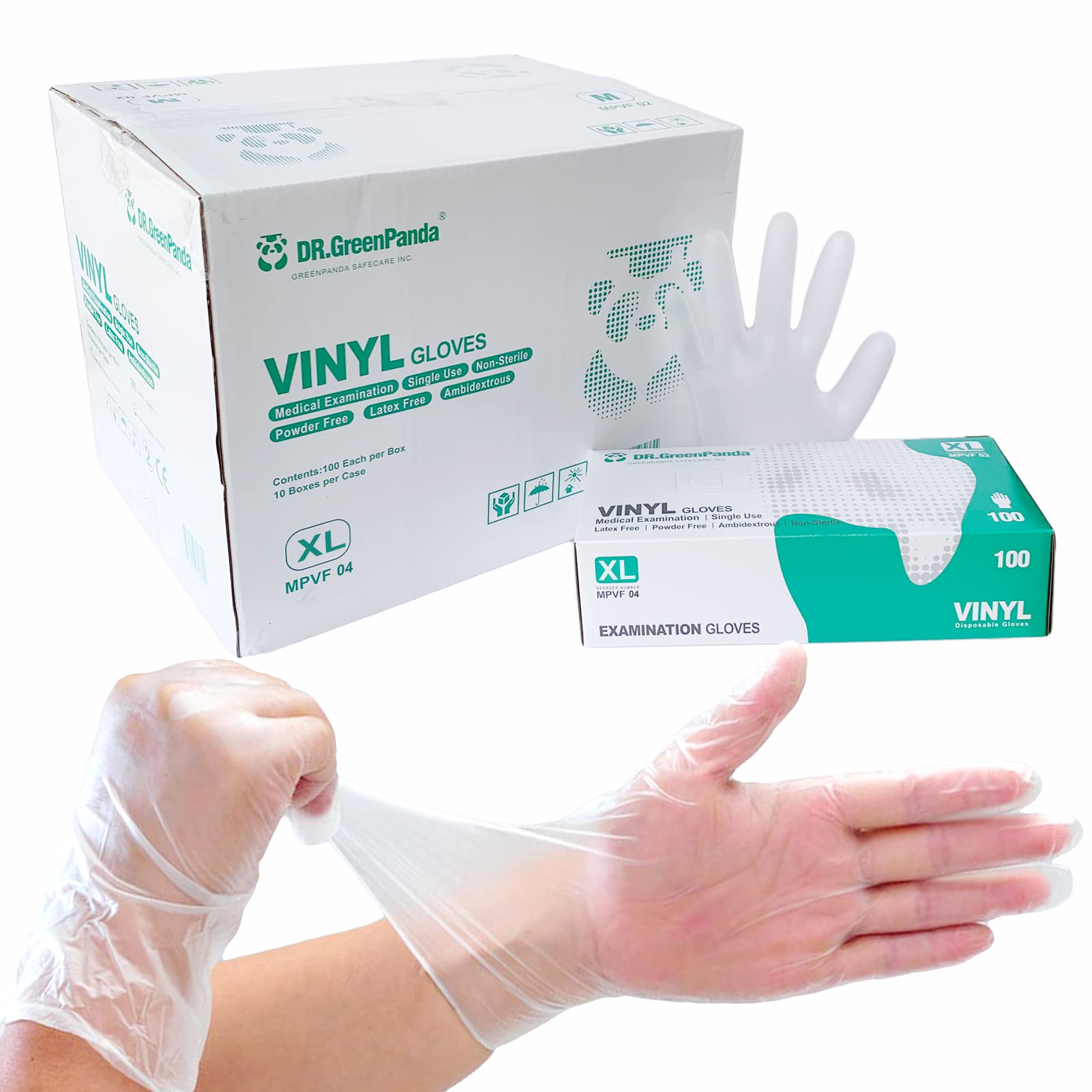 (xl 1,000)Clear Vinyl Gloves | Medical Exam | Food Safe | Food Prep Cooking Cleaning Multipurpose Latex&Powder 