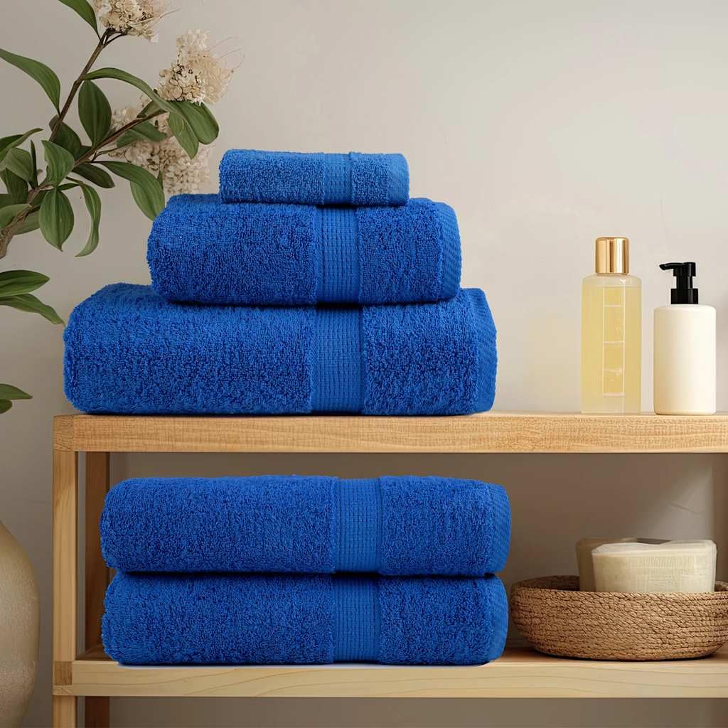Frogn - Juego de 4 toallas de mano para baño (100 x 200 cm, 360 g/m²), color azul