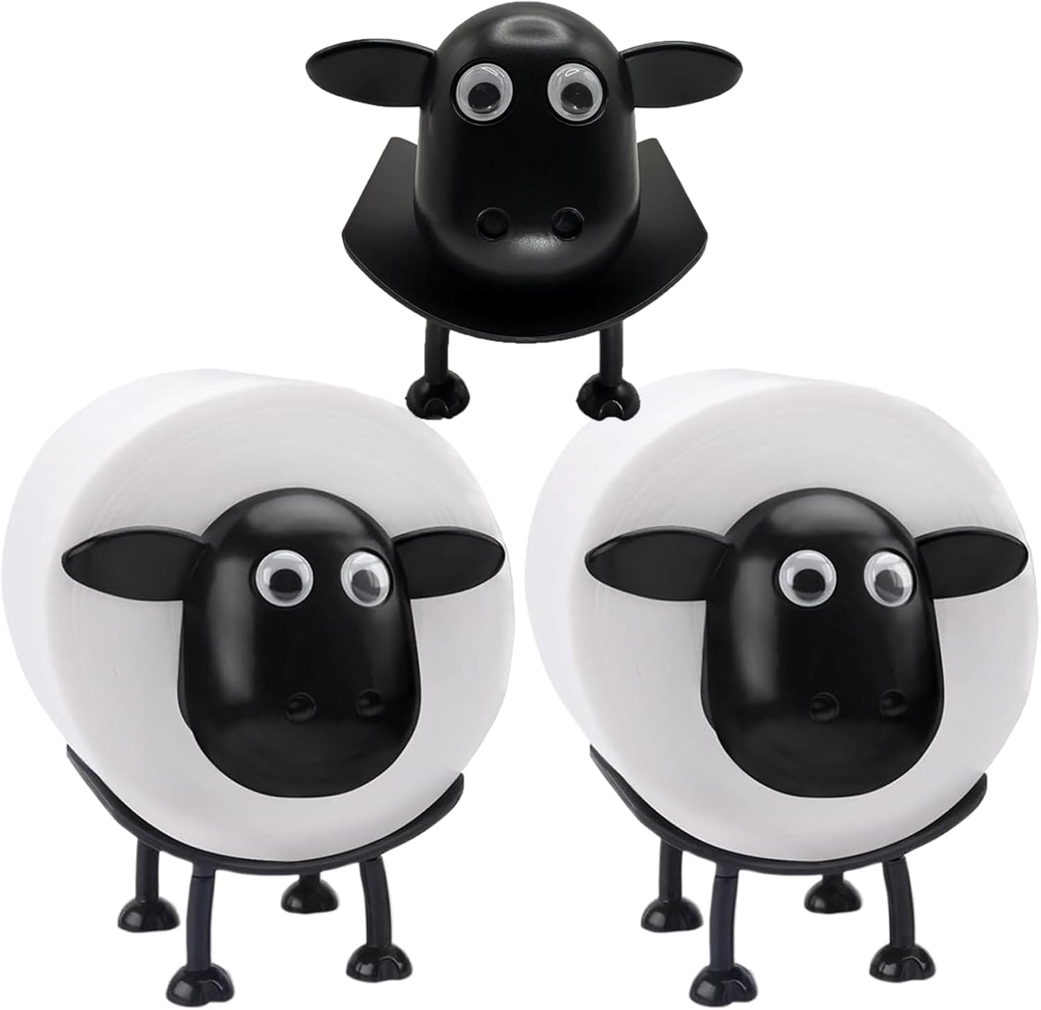 Product image of Sheep Toilet Paper Holder 3 Pack, Freestanding 3D-Printed Toilet Paper Organizer, Funny Toilet Paper Holder Bathroom Set, Cute Bathroom Decor for Home or Guest Bath, Great Gift Idea
