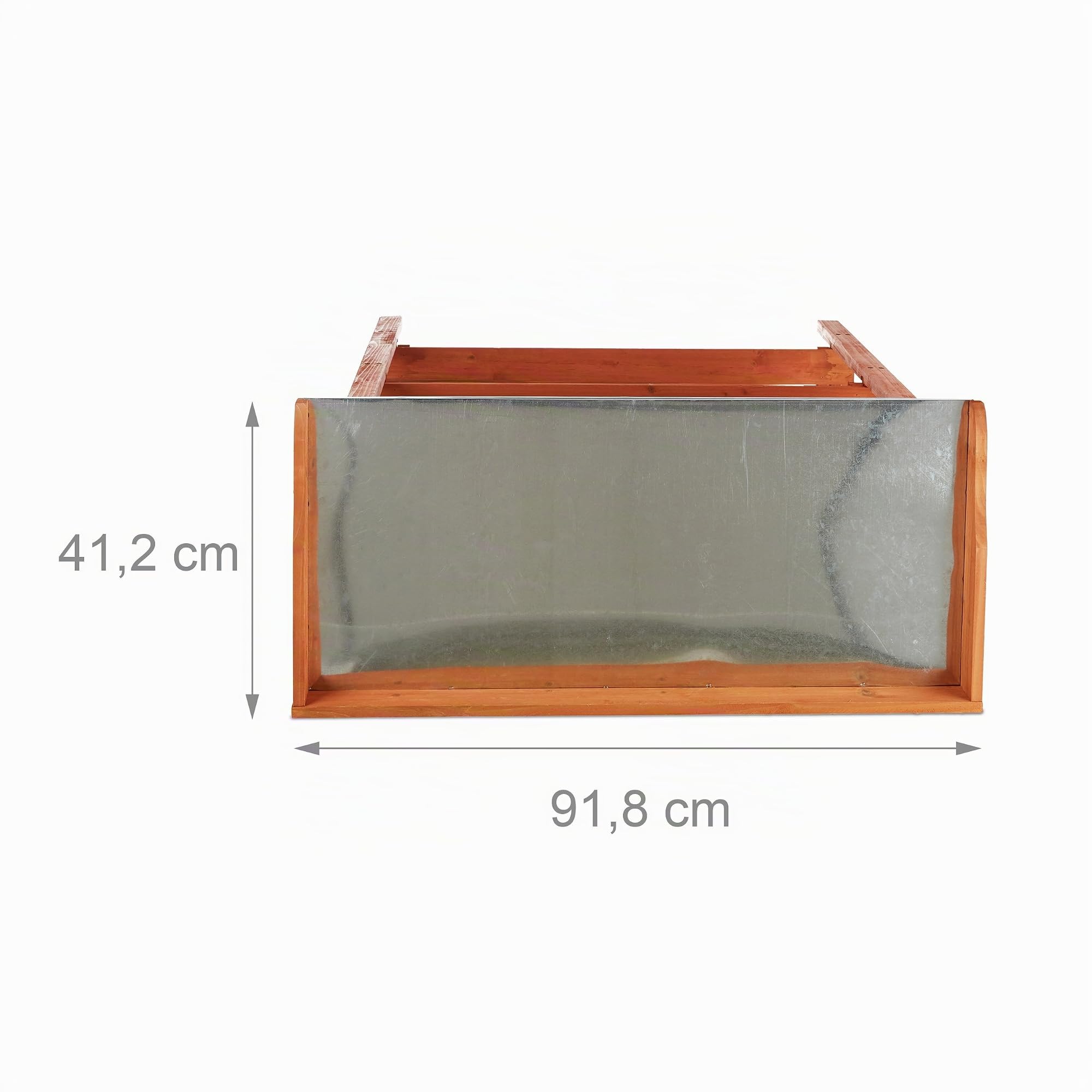 Relaxdays Mesa Jardinería de 3 Niveles, Estantería Plantas, Madera-Acero, 87,5 x 91,8 x 41,5 cm, Marrón Anaranjado